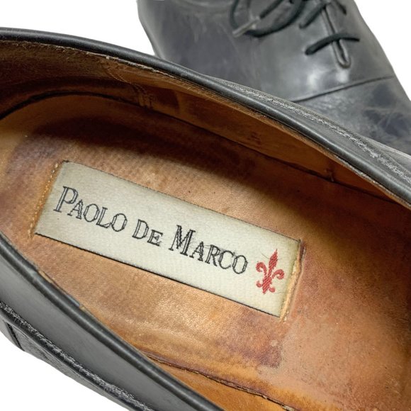 Paolo De Marco 63491 Gray Leather Cap Toe Lace Up Dress Shoes‎ main image 9